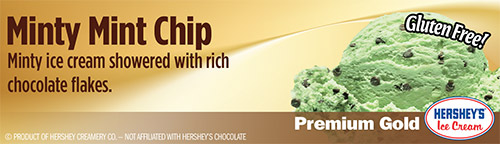 Minty Mint Chip: Minty ice cream showered with rich chocolate flakes!